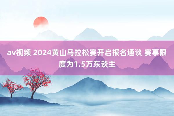 av视频 2024黄山马拉松赛开启报名通谈 赛事限度为1.5万东谈主