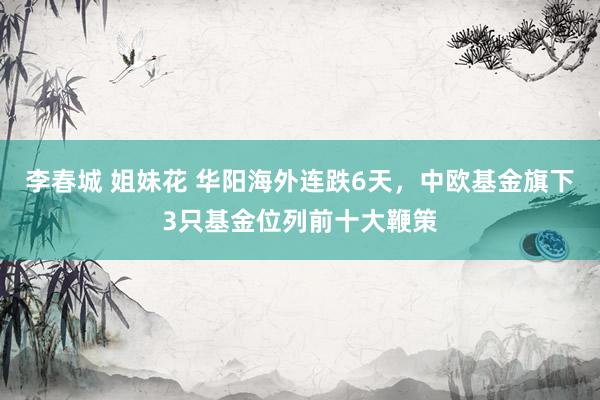 李春城 姐妹花 华阳海外连跌6天，中欧基金旗下3只基金位列前十大鞭策