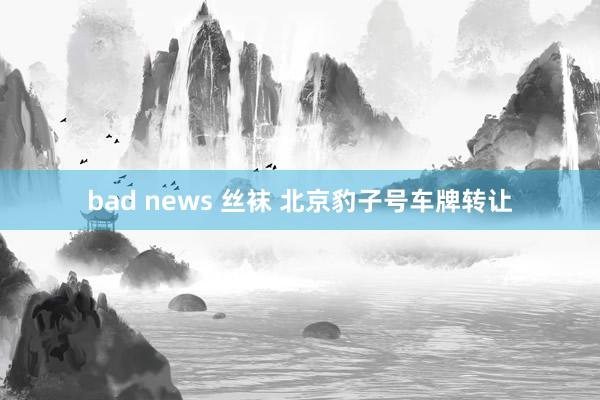 bad news 丝袜 北京豹子号车牌转让