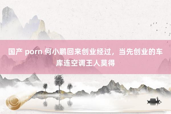 国产 porn 何小鹏回来创业经过，当先创业的车库连空调王人莫得