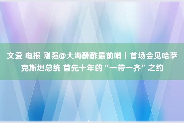 文爱 电报 刚强@大海酬酢最前哨丨首场会见哈萨克斯坦总统 首先十年的“一带一齐”之约