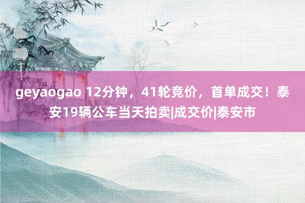 geyaogao 12分钟，41轮竞价，首单成交！泰安19辆公车当天拍卖|成交价|泰安市